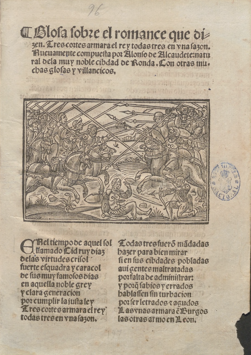 Ilustración inicial - Estampa bélica: Ejércitos en batalla.